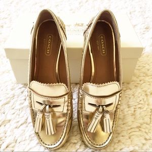 Coach Haydee Gold Loafers 6